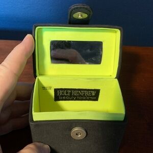 Holt Renfrew black and lime green Accessory Box